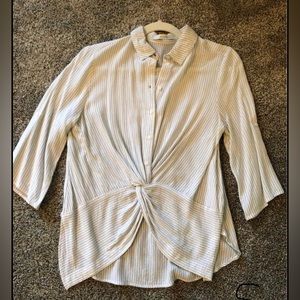 Collared button down wrap shirt